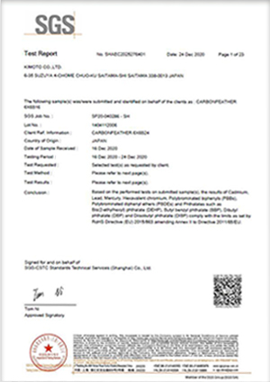 SGS Lens Certificate